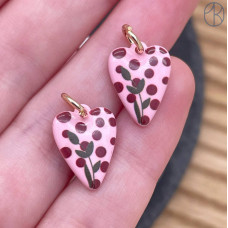 Подвеска сердце эмаль №3, цвет золото 15 мм