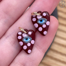 Подвеска сердце эмаль №4, цвет золото 15 мм