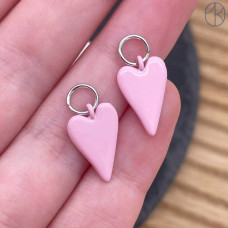 Подвеска сердце эмаль №7, цвет серебро 15 мм