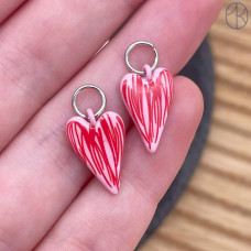 Подвеска сердце эмаль №8, цвет серебро 15 мм