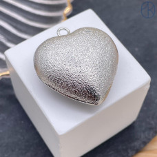 Подвеска сердце фактурное, цвет серебро 30 мм