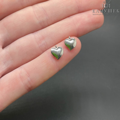 Подвеска сердце фактурное, цвет серебро 9х7 мм