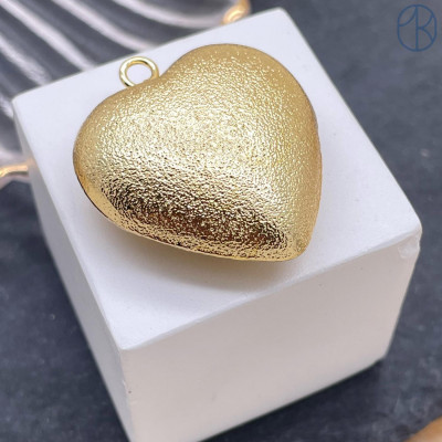 Подвеска сердце фактурное, цвет золото 30 мм