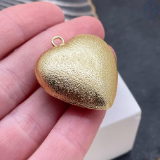 Подвеска сердце фактурное, цвет золото 30 мм