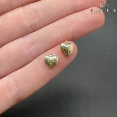 Подвеска сердце фактурное, цвет золото 9х7 мм