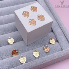 Подвеска сердце fuck off, цвет золото 12х9 мм 