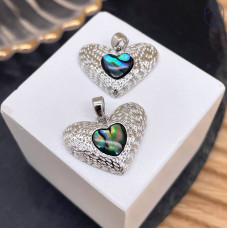 Подвеска сердце гелиотис, цвет серебро 16 мм