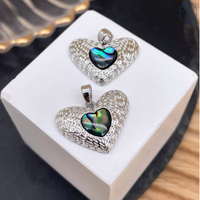 Подвеска сердце гелиотис, цвет серебро 16 мм