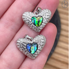 Подвеска сердце гелиотис, цвет серебро 16 мм