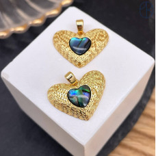 Подвеска сердце гелиотис, цвет золото 16 мм