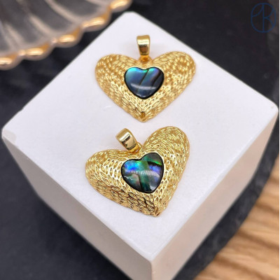 Подвеска сердце гелиотис, цвет золото 16 мм