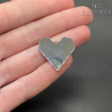 Подвеска сердце гладкое, цвет серебро 25х25 мм