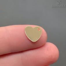 Подвеска сердце гладкое, цвет золото 11 мм