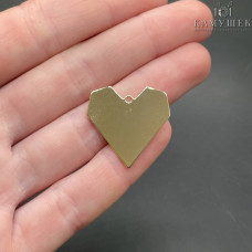 Подвеска сердце гладкое, цвет золото 25х25 мм