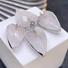 Подвеска сердце горный хрусталь, цвет серебро 20х13 мм