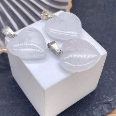 Подвеска Сердце Горный хрусталь, цвет серебро 20х20 мм