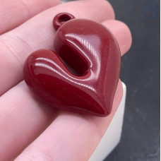 Подвеска сердце красная эмаль 37х33 мм 