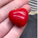 Подвеска сердце красная эмаль, цвет золото 25 мм