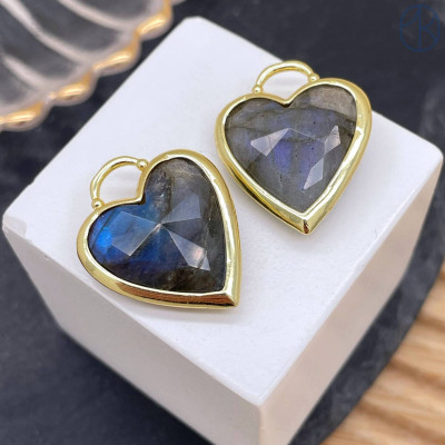 Подвеска сердце лабрадор, цвет золото 20х20