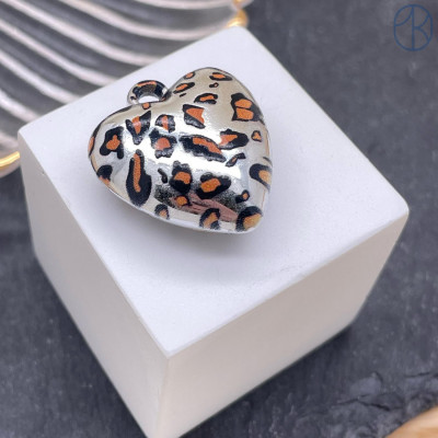 Подвеска сердце леопард 27х24 мм