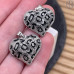 Подвеска сердце леопард, цвет серебро 21 мм