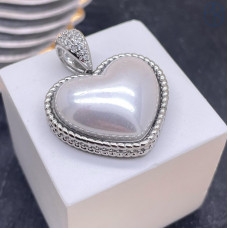 Подвеска сердце майорка, цвет серебро 25х28 мм 