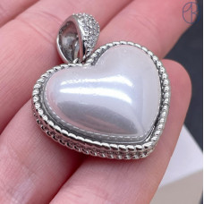 Подвеска сердце майорка, цвет серебро 25х28 мм 