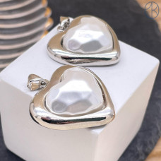 Подвеска сердце майорка, цвет серебро 26х25 мм 