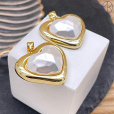 Подвеска сердце майорка, цвет золото 26х25 мм 