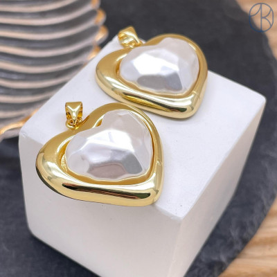 Подвеска сердце майорка, цвет золото 26х25 мм 