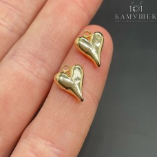 Подвеска сердце объемное, цвет золото 8х11мм 
