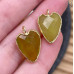 Подвеска сердце огранка халцедон, цвет золото 17х12 мм