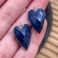 Подвеска сердце огранка содалит, цвет серебро 18х13 мм