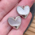 Подвеска сердце перламутр, цвет серебро 14 мм