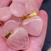 Подвеска сердце розовый кварц, цвет золото 20 мм