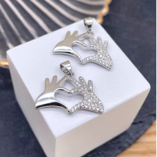 Подвеска сердце руки, цвет серебро 17х23 мм 