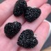 Подвеска Сердце сахарное черное, цвет серебро 20 мм