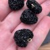 Подвеска Сердце сахарное черное, цвет золото 20 мм