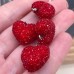 Подвеска Сердце сахарное красное, цвет серебро 20 мм