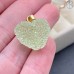 Подвеска Сердце сахарное зеленое, цвет золото 20 мм