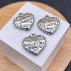 Подвеска сердце сталь 14 мм, цвет серебро 