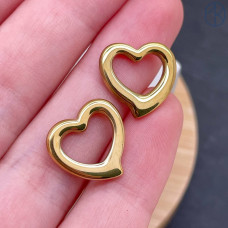 Подвеска сердце сталь 14 мм, цвет золото