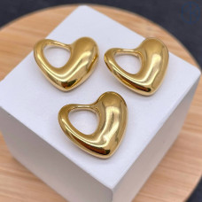 Подвеска сердце сталь 17 мм, цвет золото 18К 