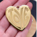 Подвеска сердце сталь 38 мм, цвет золото 18K 