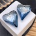 Подвеска сердце стекло  (Denim blue) уп. 2 шт 26 мм