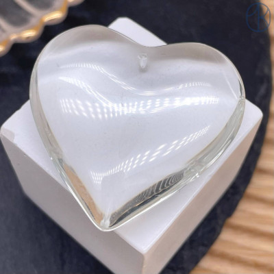 Подвеска сердце стекло прозрачное 42 мм