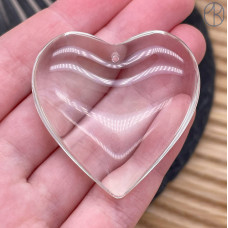 Подвеска сердце стекло прозрачное 42 мм