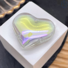 Подвеска сердце стекло прозрачное с переливом уп. 2 шт. 29 мм