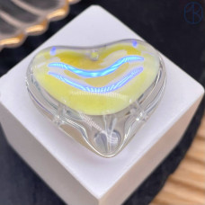 Подвеска сердце стекло прозрачное с переливом уп. 2 шт. 34 мм