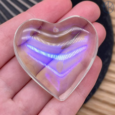 Подвеска сердце стекло прозрачное с переливом уп. 2 шт. 42 мм